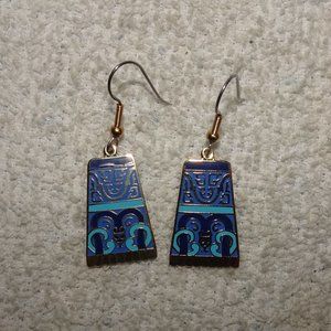 National Palace Museum Enamel Gold Tone Earrings